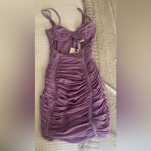 Mistress Rocks Lilac Ruched Dress